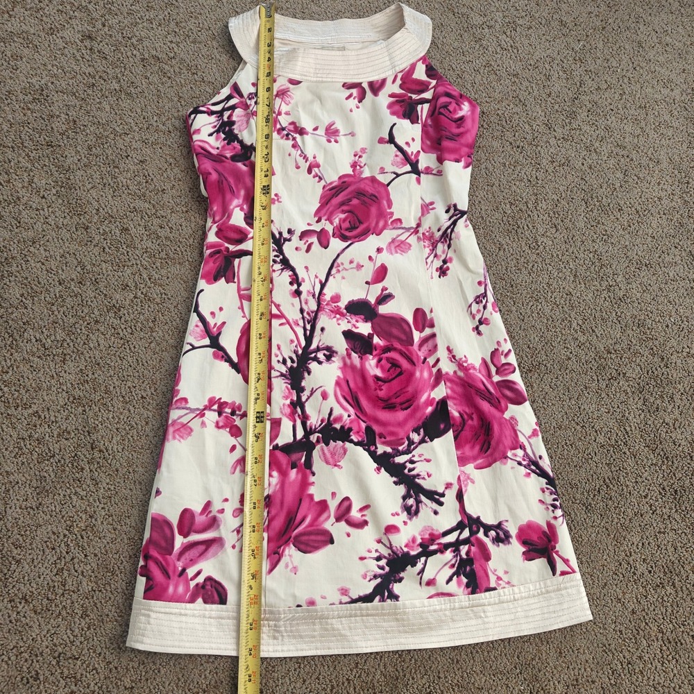 Karen Millen Floral Rose Sleeveless Halter Neck Knee Length Easter Dress US 4 - Picture 8 of 12